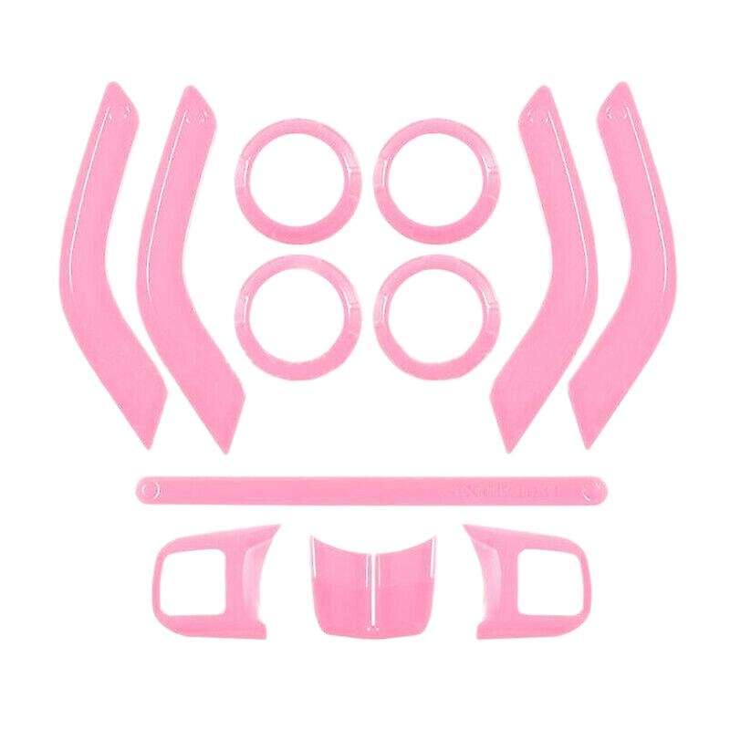(PINK 12PCS) Car Decoration Steering Wheel & Center Console Air Outlet Trim for JK JKU 2011-18