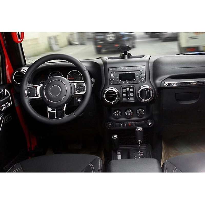 (Silver 18PCs) Car Decoration Steering Wheel & Center Console Air Outlet Trim for Wrangler JK JKU 20