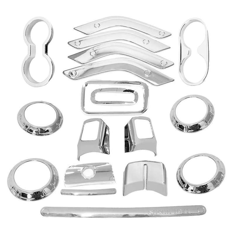 (Silver 18PCs) Car Decoration Steering Wheel & Center Console Air Outlet Trim for Wrangler JK JKU 20