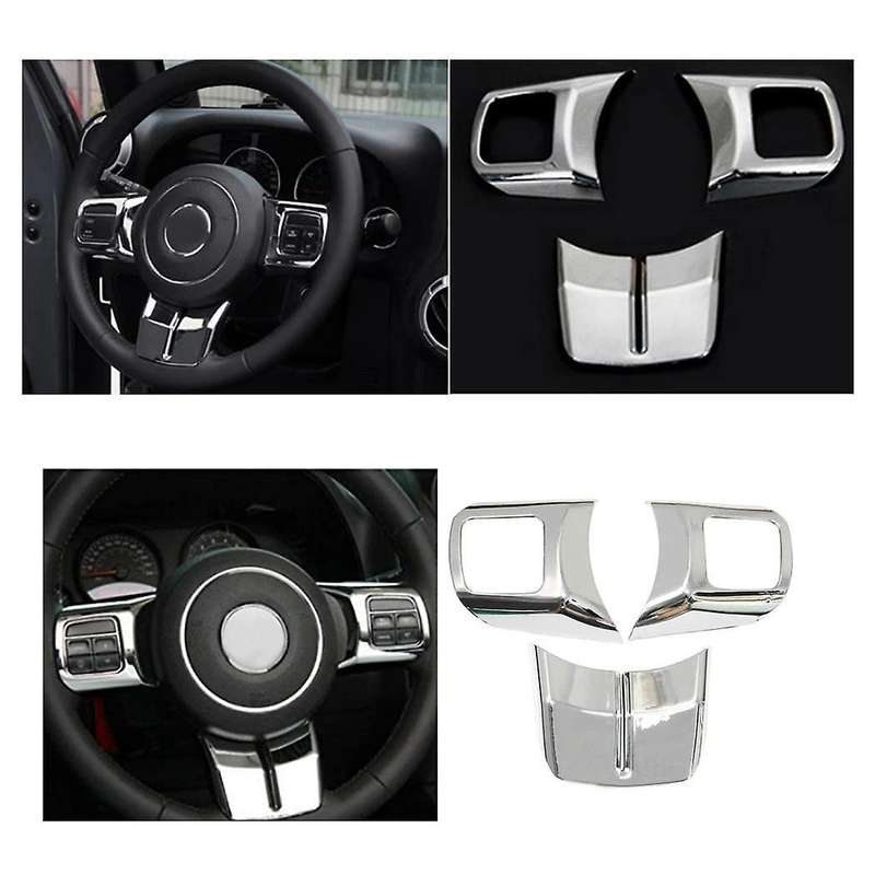 (Silver 18PCs) Car Decoration Steering Wheel & Center Console Air Outlet Trim for Wrangler JK JKU 20