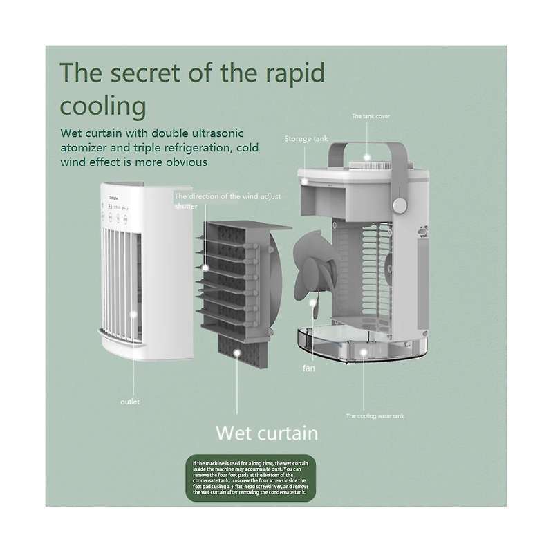 , Cooling Fan Mobile Mini Cold Air Conditioner Portable Evaporative Mini Usb Desktop Humidifier
