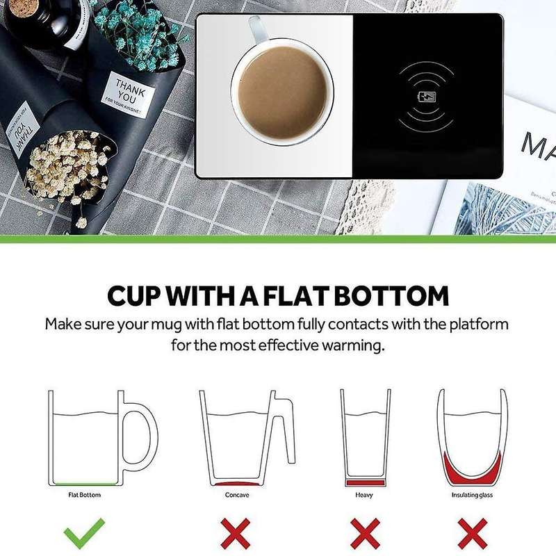 , Electric Coffee Cup Warmer, Constant Temperature, Heating Mug Cup Warmer Set for Home Office