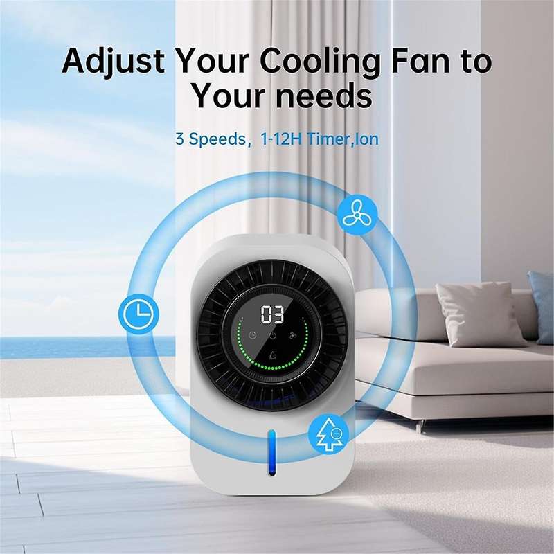 , Personal Evaporative Air Cooler with Speeds & Timer, 600ML Cooling Fan Mini Air Conditioner