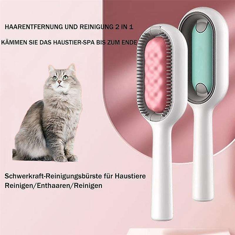 , Portable Multifunctional Pet Cleaning Brush, 2-in-1 Hair Removal and Cleaning for and -blue