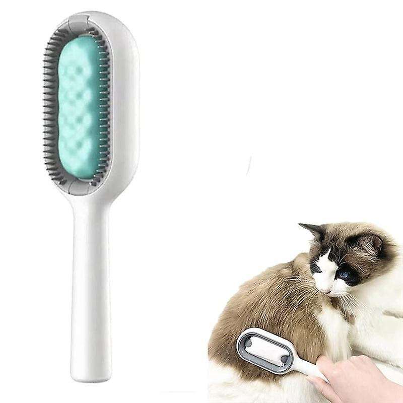 , Portable Multifunctional Pet Cleaning Brush, 2-in-1 Hair Removal and Cleaning for and -blue