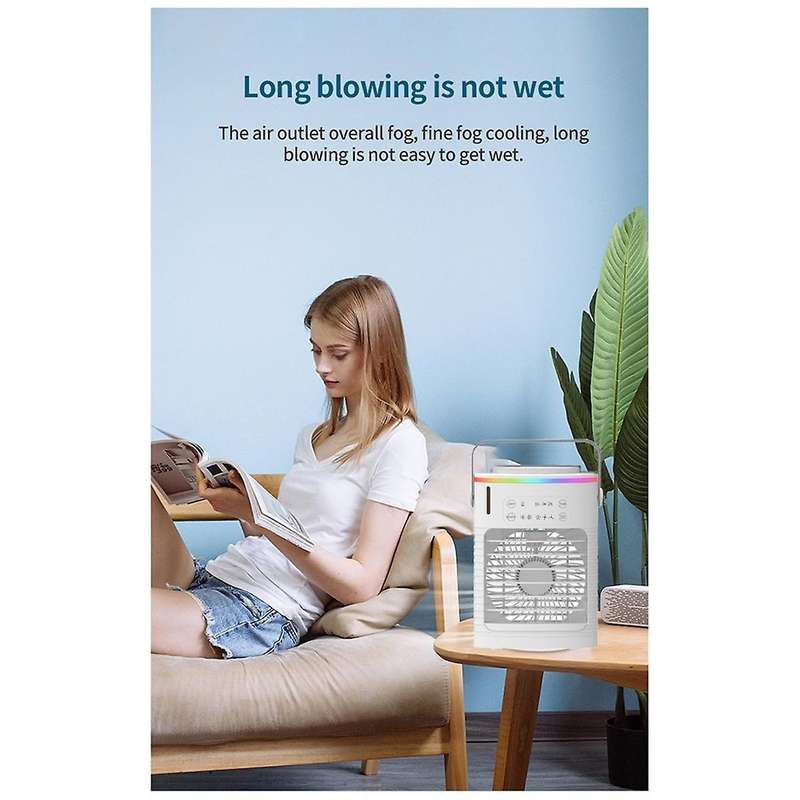 , Personal Evaporative Air Cooler with 4 Wind Speed & LED Light,Small Desktop Quiet Cooling Fan