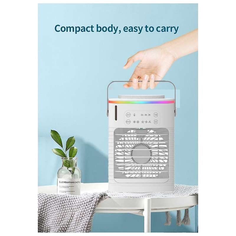 , Personal Evaporative Air Cooler with 4 Wind Speed & LED Light,Small Desktop Quiet Cooling Fan