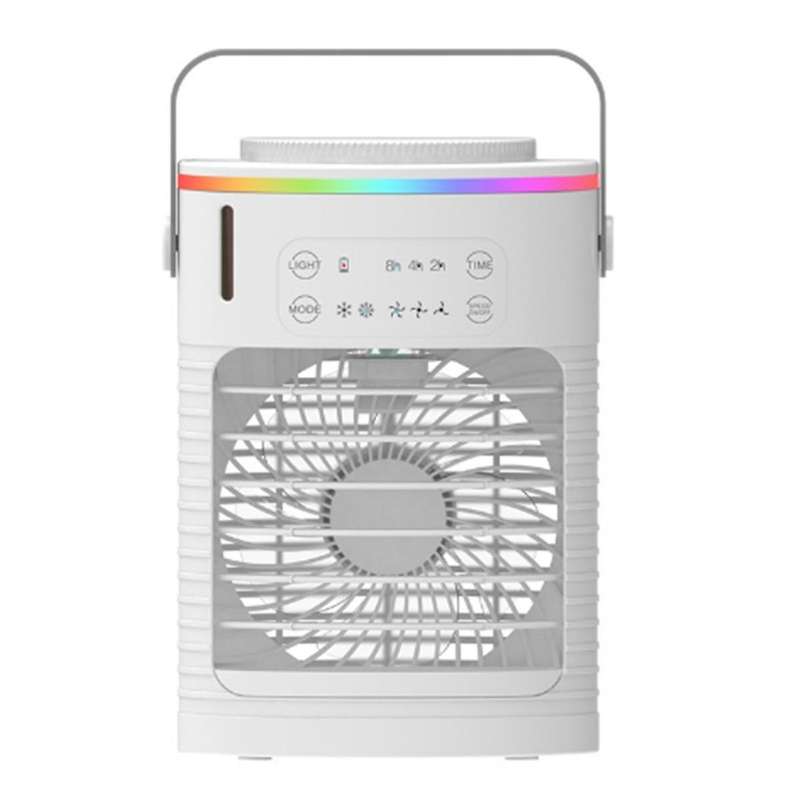 , Personal Evaporative Air Cooler with 4 Wind Speed & LED Light,Small Desktop Quiet Cooling Fan