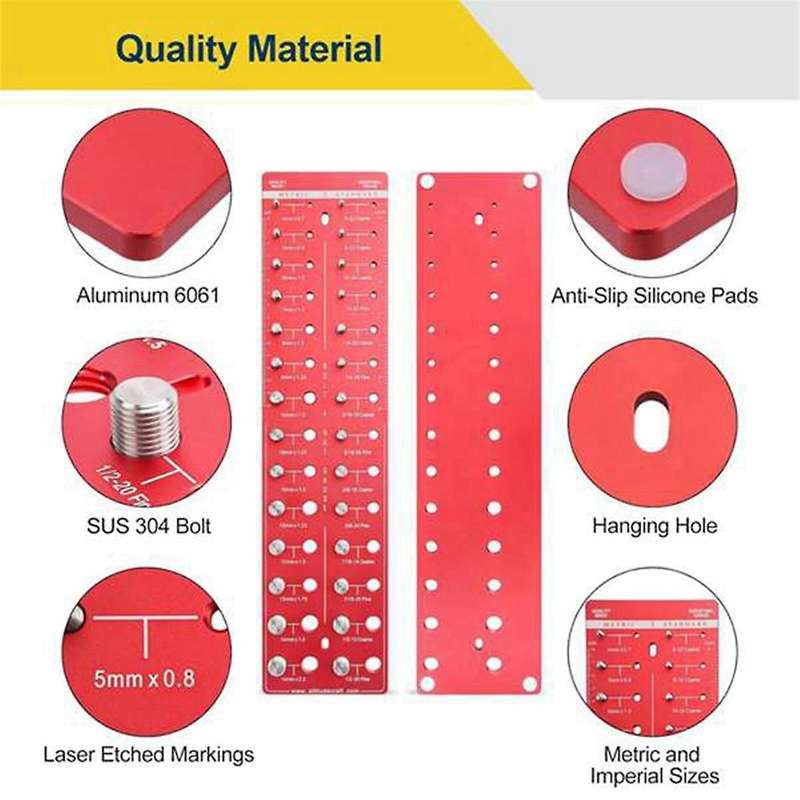 , Nut and Bolt 14 Metric 14 Standard Size,Thread Gauge with Pitch Gauge,for Nut and Bolt