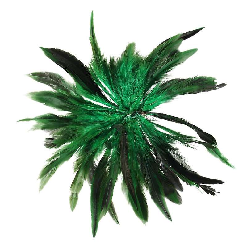 . 50pcs Dyed Decoration Rooster Feather Green