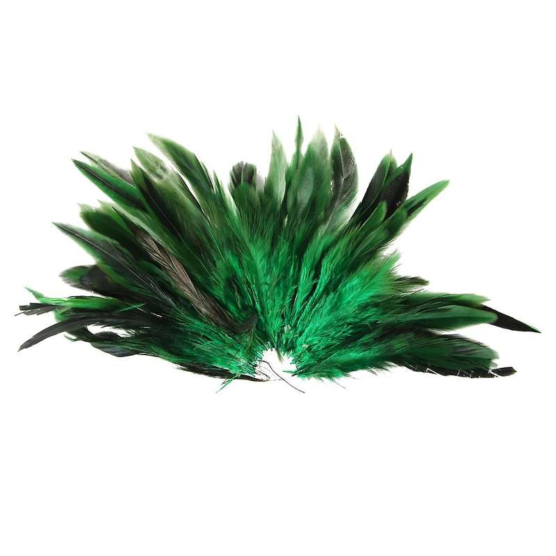 . 50pcs Dyed Decoration Rooster Feather Green