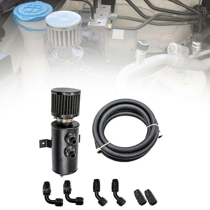 0.75L Universal Oil Catch Can AN10 Baffled Motor Engine with Hose Kit Aluminum