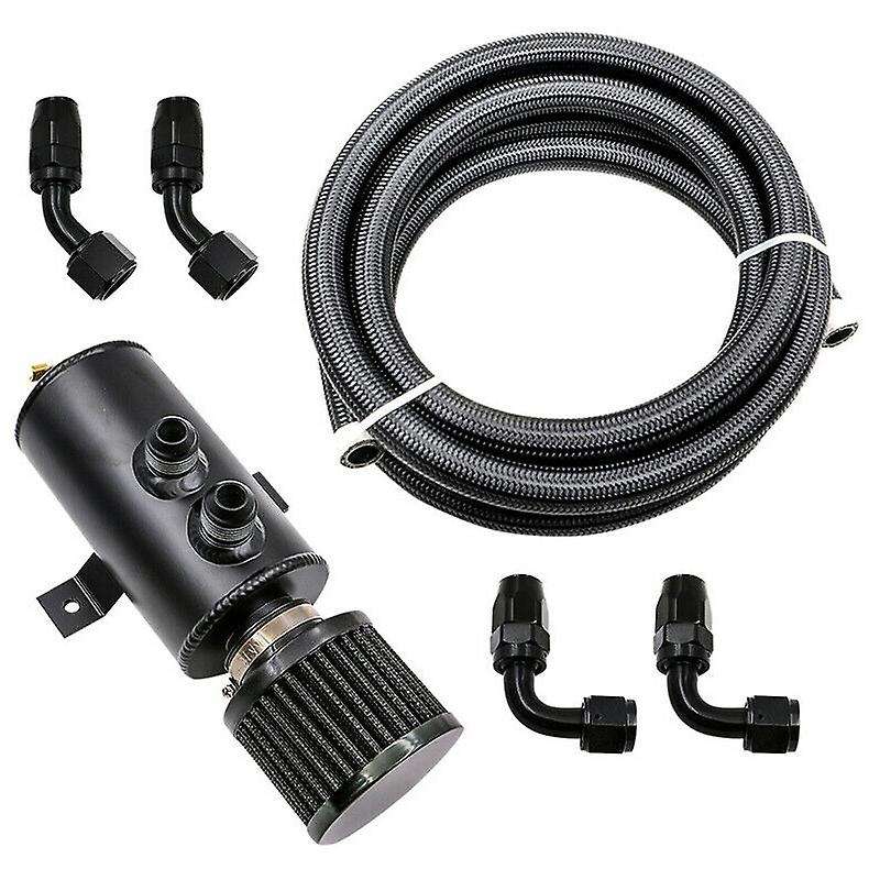 0.75L Universal Oil Catch Can AN10 Baffled Motor Engine with Hose Kit Aluminum