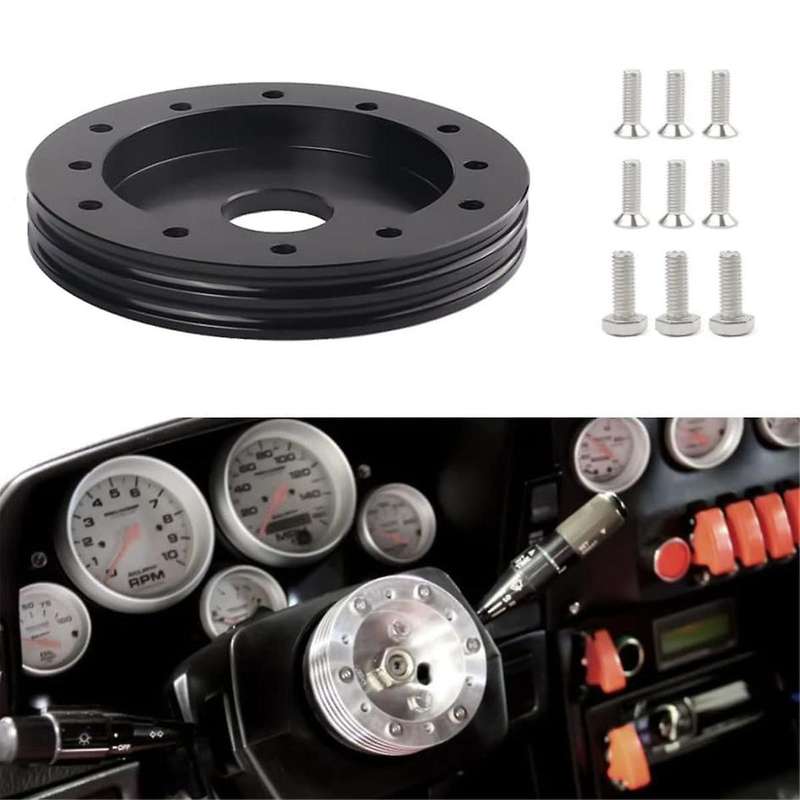 0.5Inch Steering Wheel Hub Adapter Conversion Spacer -for 6 Hole to 3 Hole Steering Wheel Adapter -