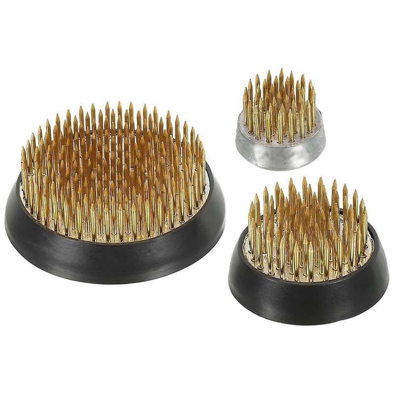 0.9/1.4/2.4Inch Flower Frogs Ikebana Kenzan, 3 Pcs Flower Arranger Tool Brass Floral Frog Pin Holde