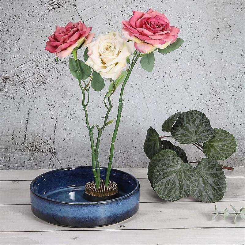 0.9/1.4/2.4Inch Flower Frogs Ikebana Kenzan, 3 Pcs Flower Arranger Tool Brass Floral Frog Pin Holde