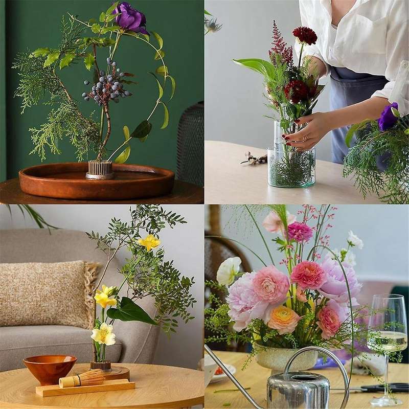 0.9/1.4/2.4inch Flower Frogs Ikebana Kenzan, 3 Pcs Flower Arranger Tool Brass Floral Frog Pin Holder