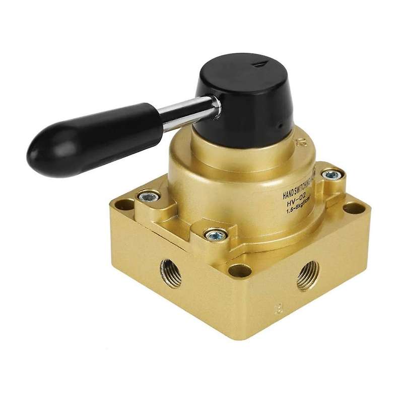 -02 Valve 3 Position 4 Way Hand Lever Pneumatic Air Control Valve 1 / 4Inch PT Port