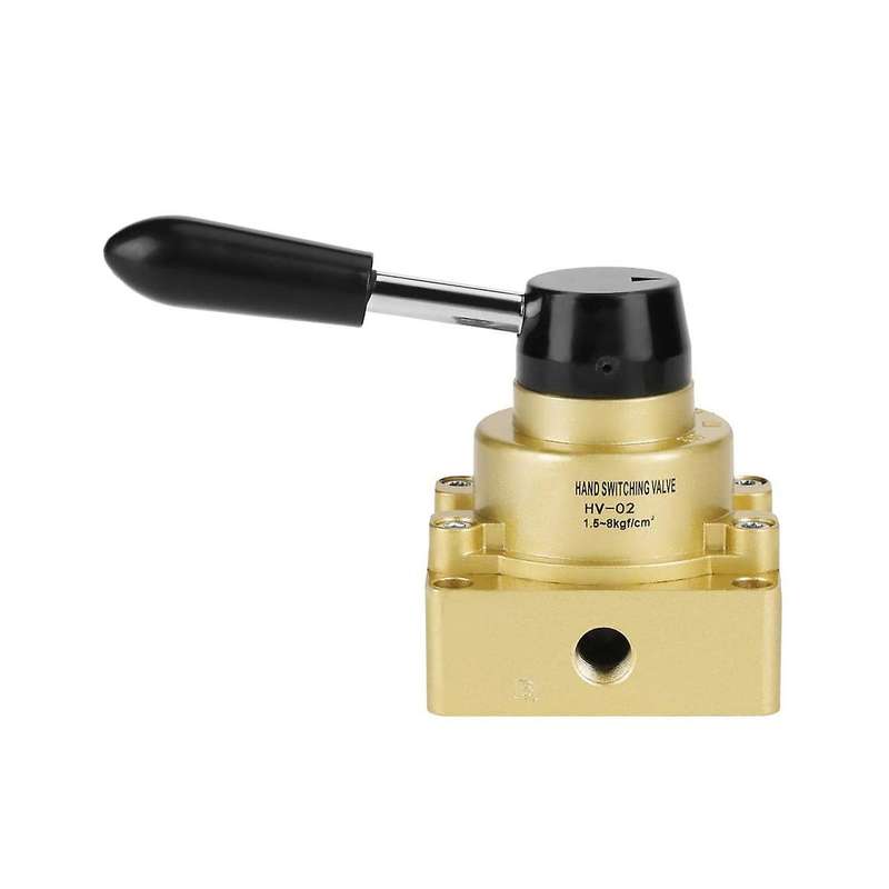 -02 Valve 3 Position 4 Way Hand Lever Pneumatic Air Control Valve 1 / 4Inch PT Port