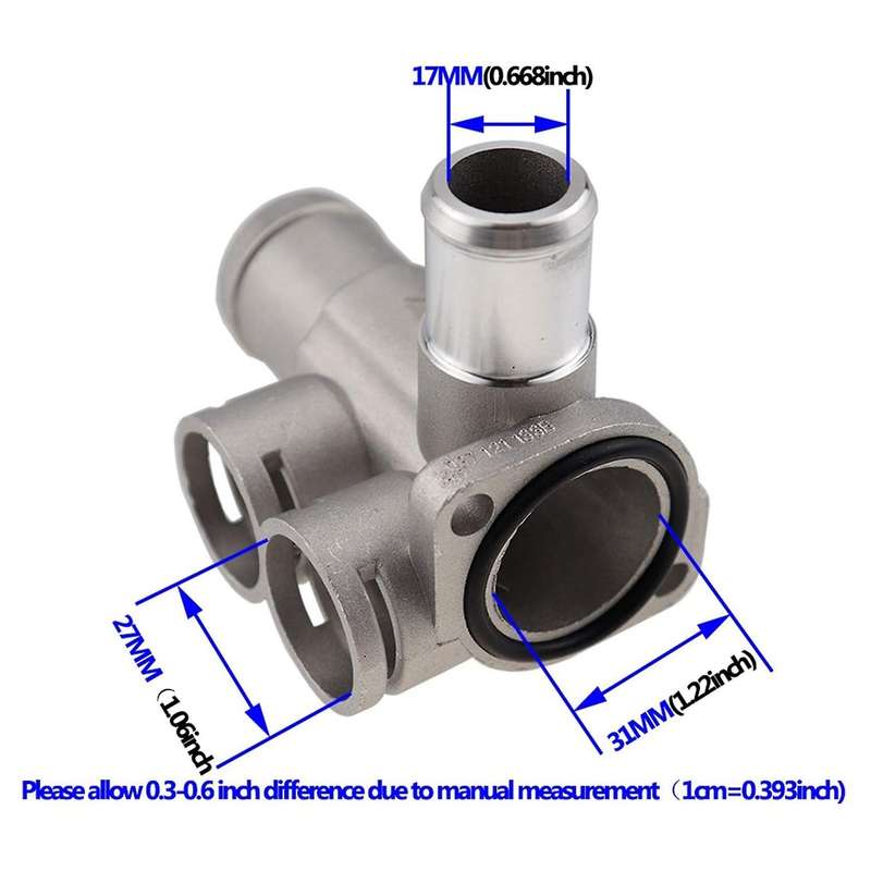 037 121 133B Aluminium Alloy Cooling Coolant Hose Pipe Connector for / Golf / 037121133