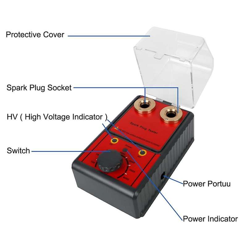 0-6000rpm 12v Spark Plug Tester Diagnostic Tool Analyzer Ignition System Test Motorcycle Truck Gasol