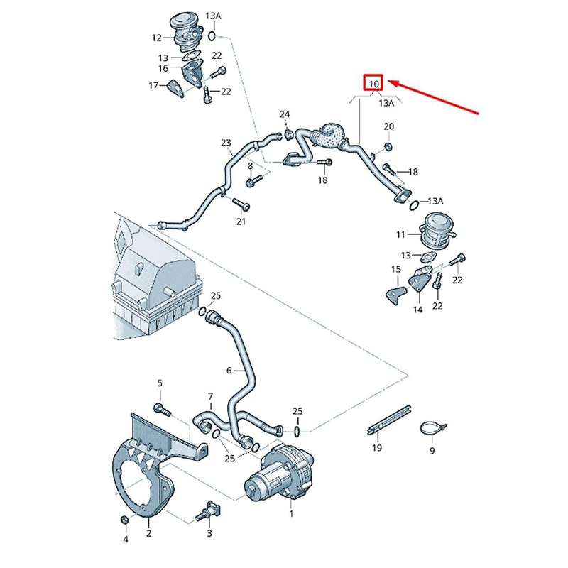 06E131143AH,06E131143AB EGR Valve Connecting Hose for A4/S4 2008-2012,A5/S5 2008-2011,A6/S6 2009-201