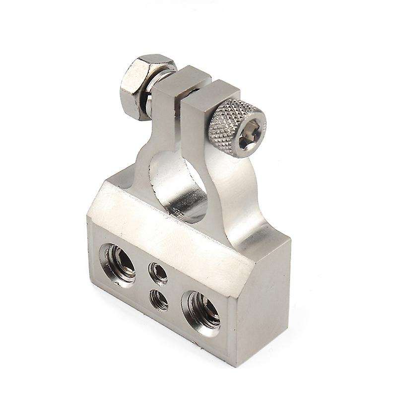 0-8Gauge Car Battery Terminal Connectors Clamp (Pair) with Shims - Positive and Negative (+/-)
