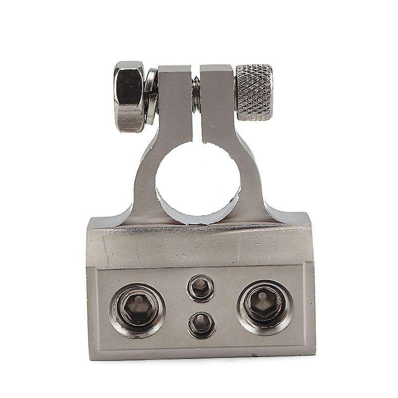 0-8Gauge Car Battery Terminal Connectors Clamp (Pair) with Shims - Positive and Negative (+/-)