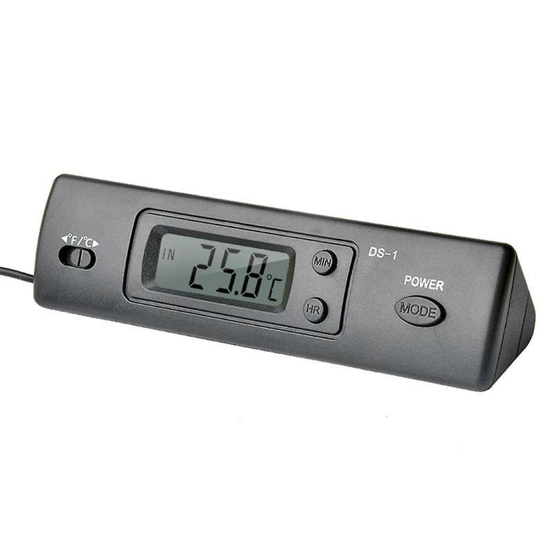 -1 Car Thermometer LCD Display C/F Clock Temperature Sensor Controller Indoor Outdoor Thermostat wit