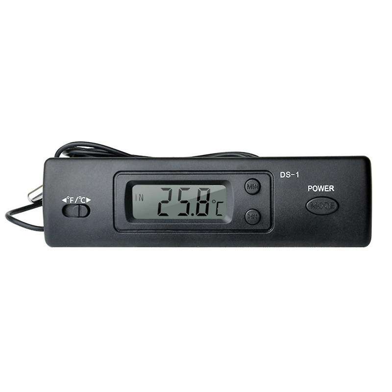 -1 Car Thermometer LCD Display C/F Clock Temperature Sensor Controller Indoor Outdoor Thermostat wit