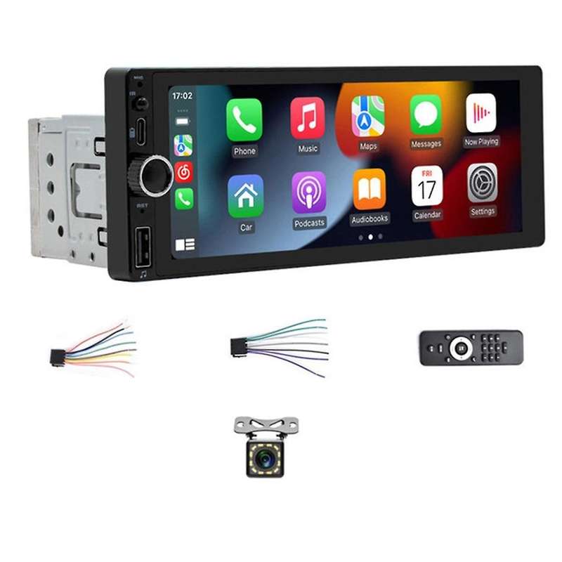 1 Din 6.86 Inch Car Radio Wireless CarPlay Android Auto Multimedia Player Universal MP5 Player Mirro