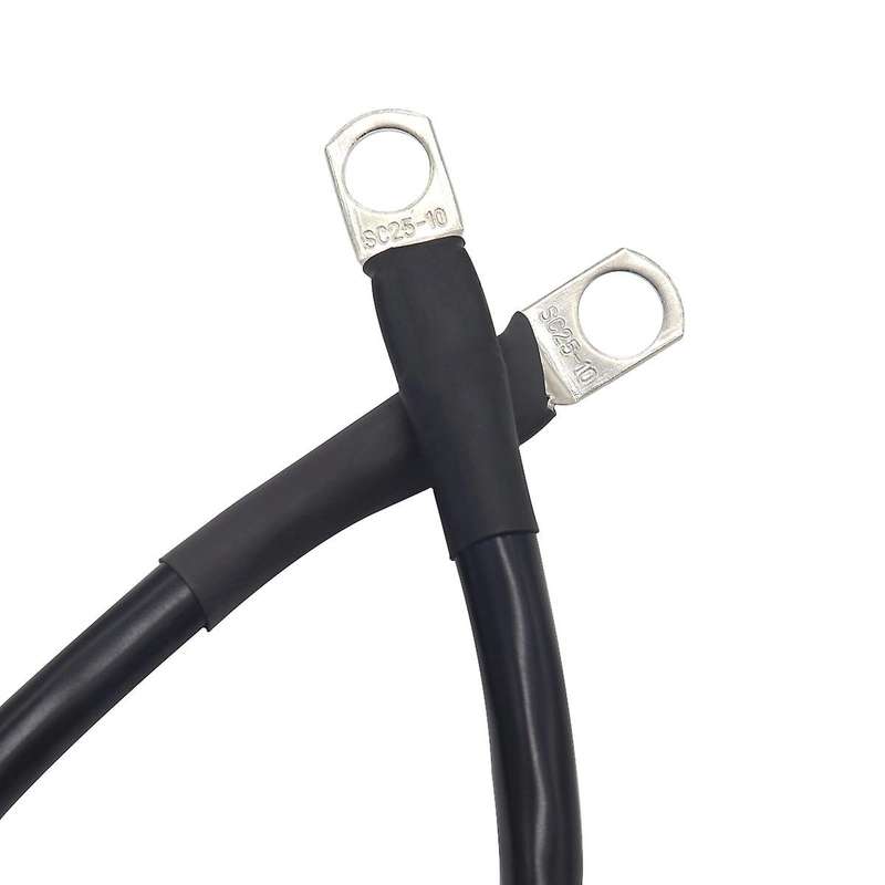 1 Foot 4 AWG Battery Cable Wire with 3/8 inch Ring Terminals Universal for Car Marine Boat ATV Lawn