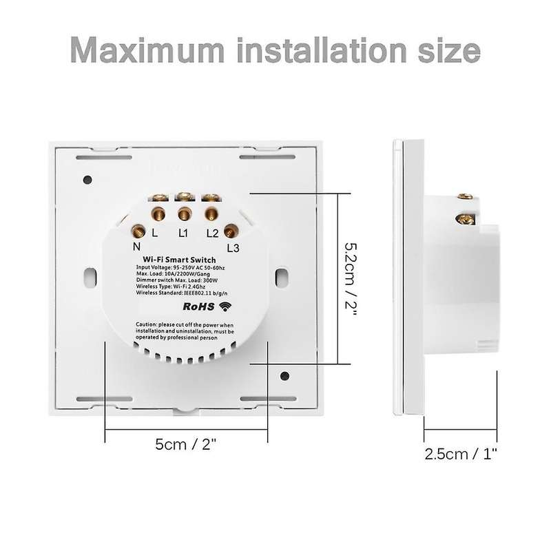 1 Gang Smart WiFi Rocker Button Switch Smart Home Wall Switch EU/ UK Standard for Google Home Alexa