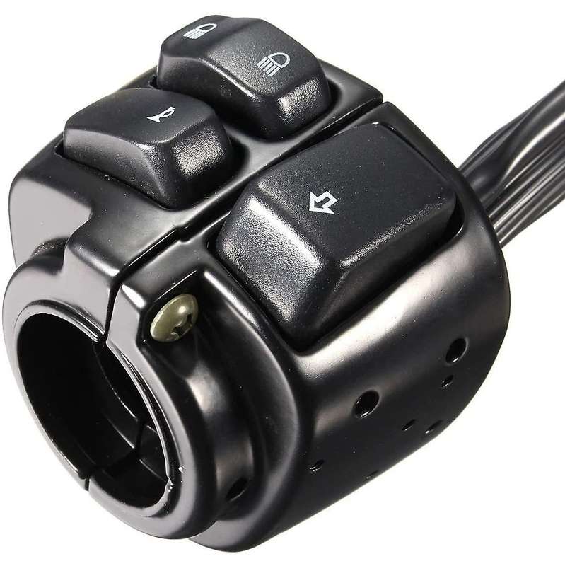 1 inch 25mm Handlebar Control Switch Motorcycle Turn Signal Switch Button with Wiring Harness for So