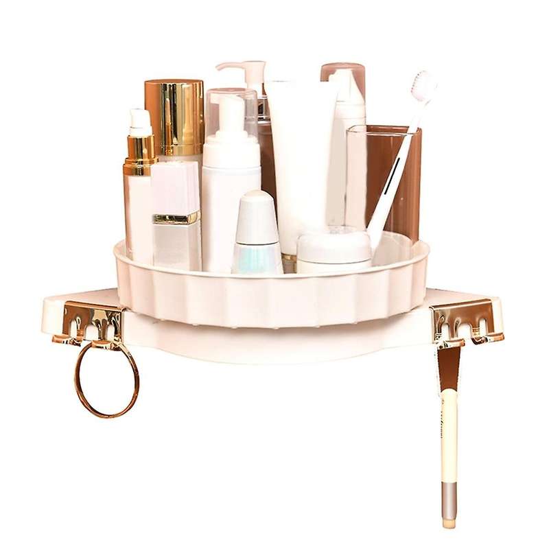 1 Pack Corner Shower 360 Rotating Bathroom Organizer and Storage Shelves, No Drilling Turntable Or