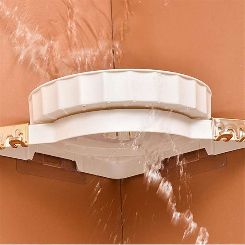 1 Pack Corner Shower 360 Rotating Bathroom Organizer and Storage Shelves, No Drilling Turntable Or