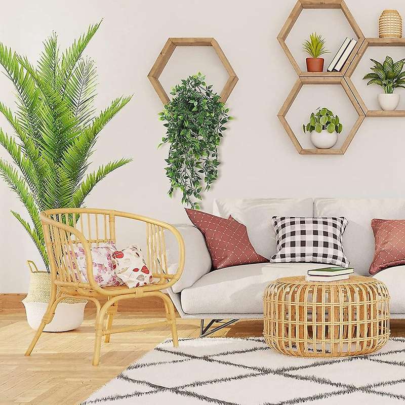 1 Pack Artificial Hanging Plants Potted Plants for Indoor Outdoor Shelf Wall Decor