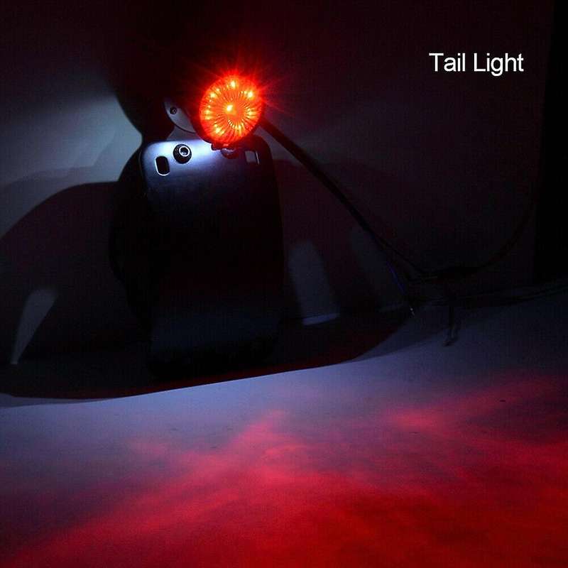 1 Inch Side Mounted Curved License Plate Bracket Stop Tail Light Fit for Motorcycle