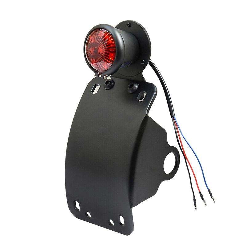 1 Inch Side Mounted Curved License Plate Bracket Stop Tail Light Fit for Motorcycle