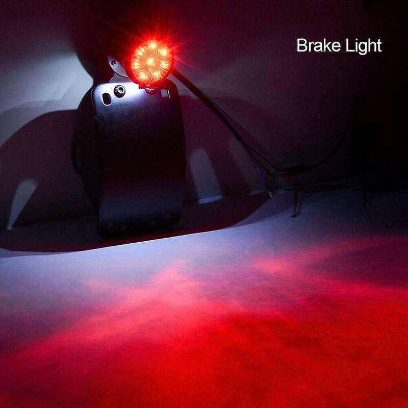 1 Inch Side Mounted Curved License Plate Bracket Stop Tail Light Fit for Motorcycle