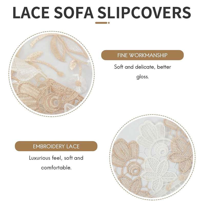 1 Pack Lace Sofa Cover, Embroidery Back Couch Covers Furniture Protector Table Cover (60x70cm/23.6x