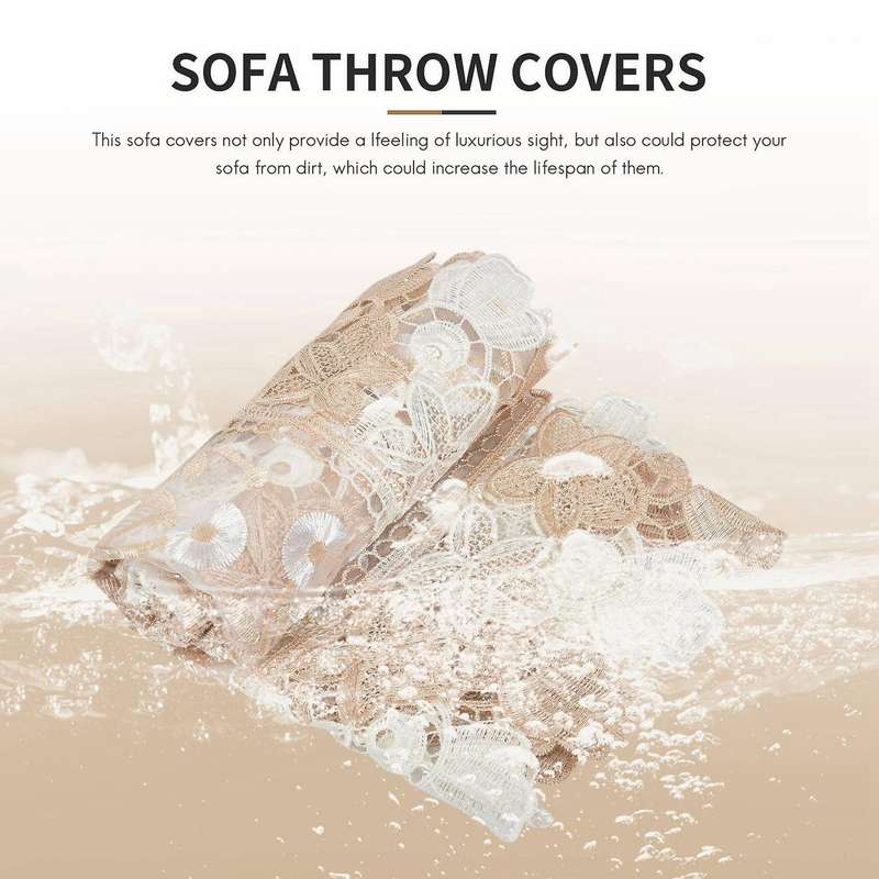 1 Pack Lace Sofa Cover, Embroidery Back Couch Covers Furniture Protector Table Cover (60x70cm/23.6x