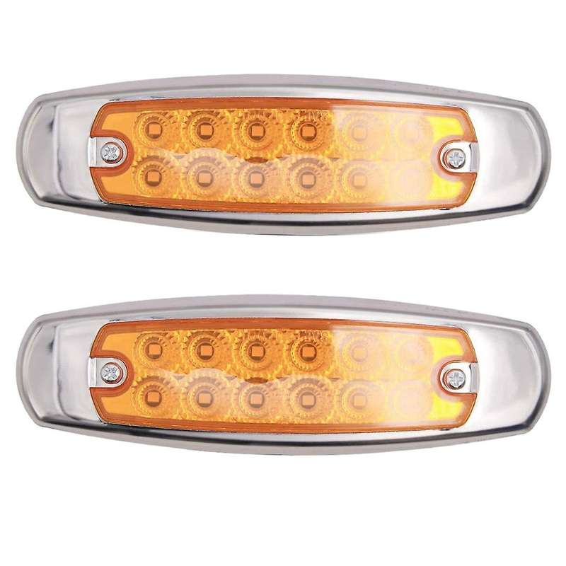 1 Pair 12 LED LED Side Marker Light Universal Car Clearance Warning Light for Boats Truck Trailer Pi