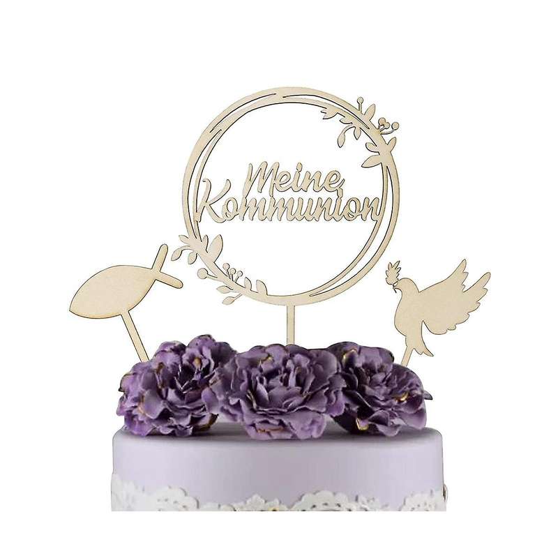 1 Pack Of 3 Cake Toppers, My Confirmation, Natural Wood Cake Toppers, Communion, Cupcake Decoration