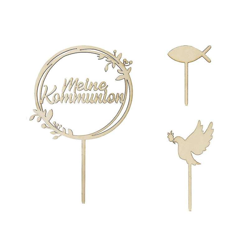 1 Pack Of 3 Cake Toppers, My Confirmation, Natural Wood Cake Toppers, Communion, Cupcake Decoration