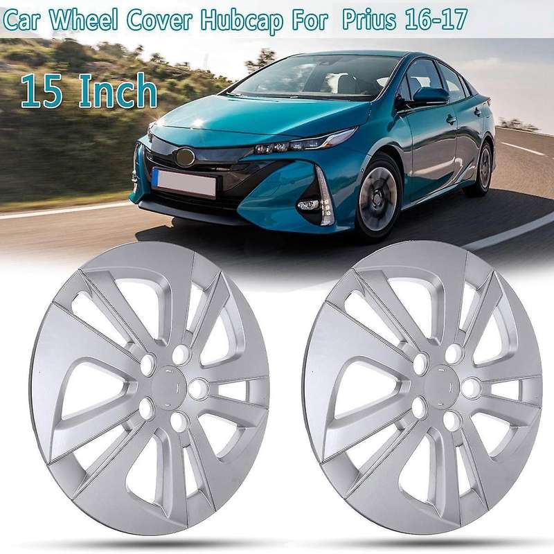 1 Pair 15 Inch Car Wheel Cover Hub Cap Replacement for Prius 2016-2018