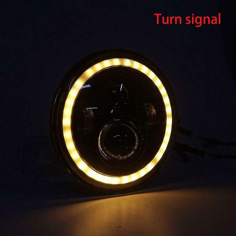 1 Pair 7 inch LED Headlight High/Low Beam Fit for CJ JK LJ 97-17