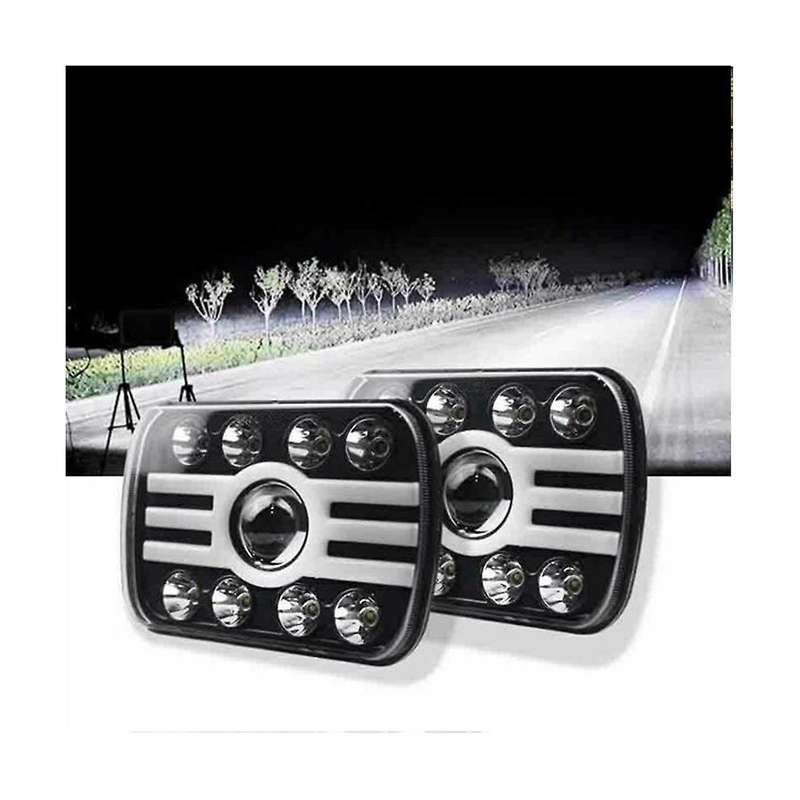 1 Pair 240w 5x7 Inch 7x6 Inch Led Headlight High Low Beam Halo Drl for Wrangler Xj Yj