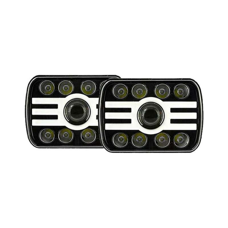 1 Pair 240w 5x7 Inch 7x6 Inch Led Headlight High Low Beam Halo Drl for Wrangler Xj Yj