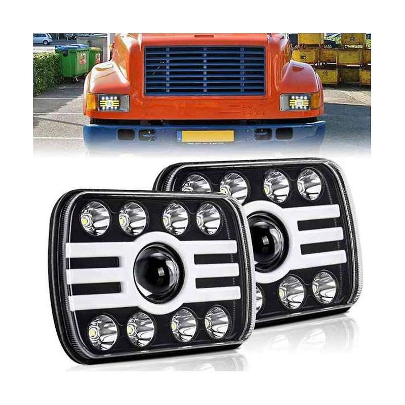 1 Pair 240w 5x7 Inch 7x6 Inch Led Headlight High Low Beam Halo Drl for Wrangler Xj Yj